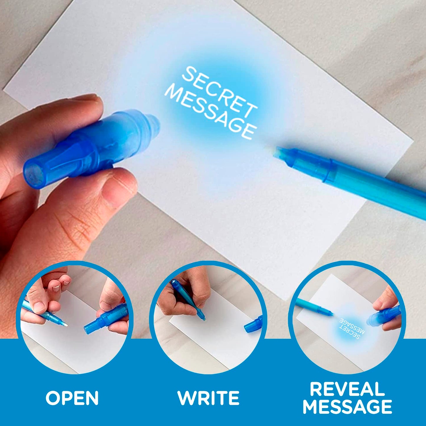 Personalized Invisible Disappearing Ink Pen Marker, Custom Secret Spy Message Writer with UV Light, Fun Activity Entertainment for Kid Party Favors Ideas Gifts and Stock Stuffers, 24 Pack, Pink
