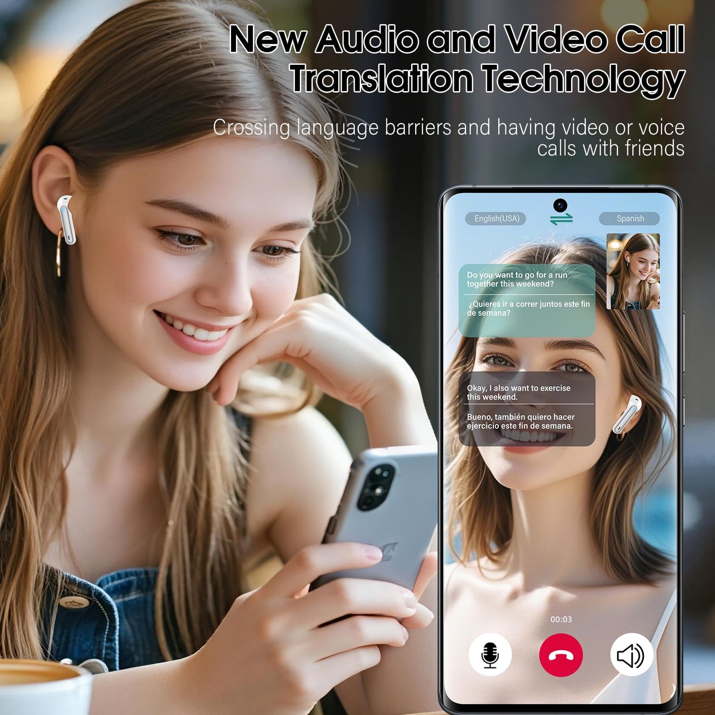 Csasan Ai Translation Earbuds Real Time,3-in-1 Buletooth 5.3 Translator Earbuds with 6 Translation Modes/164 Languages,No Subscription Required Translatior Headphones, Gray