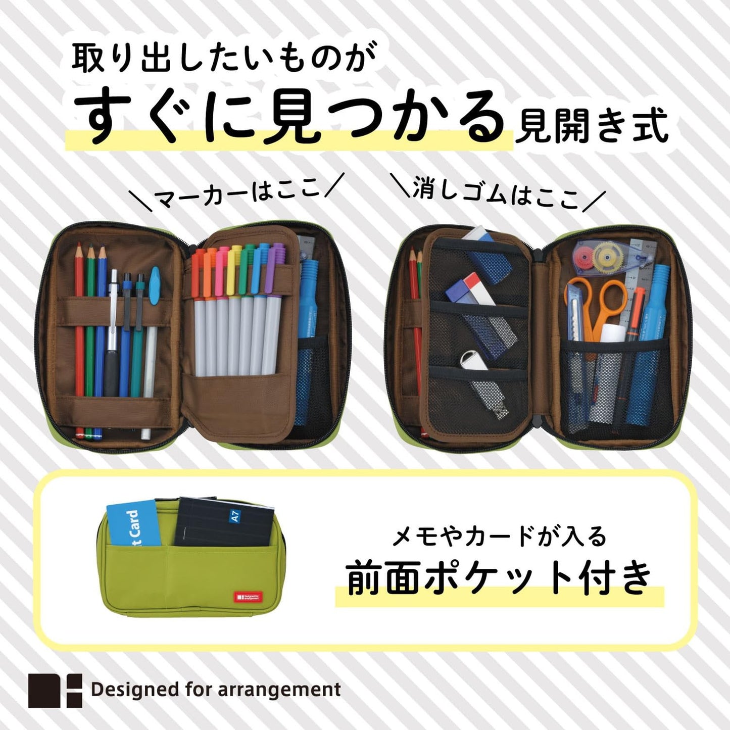 LIHIT LAB Large Capacity Zipper Pencil Case For School Office College, Big Capacity 4 Compartments Pencil Bag Holder Adults Teen Boys Girls, Travel Cosmetics Storage, Black Camo (A7551-134)