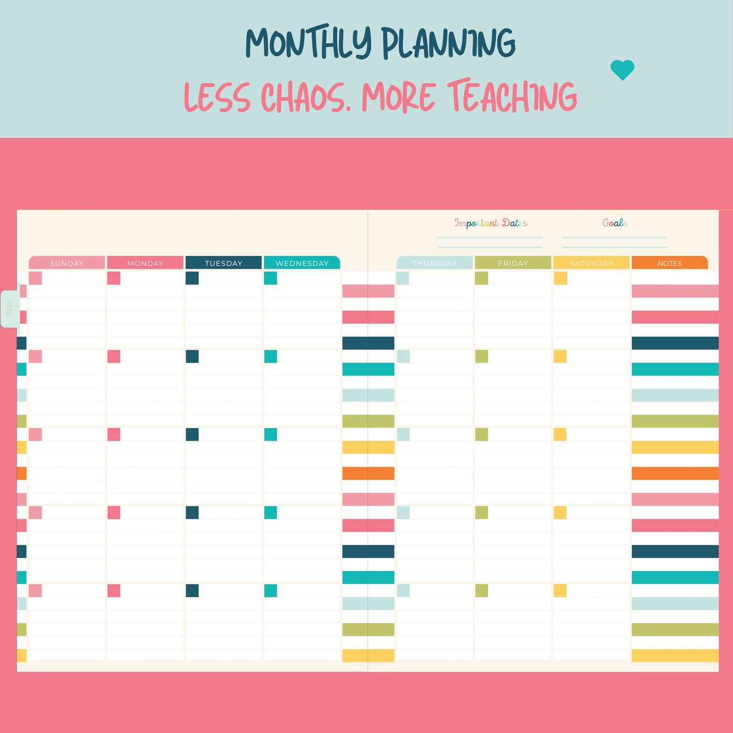 Undated Teacher Planner 8.5 x 11-12 Months & 52 Weeks | Colorful Checkerboard Cover | Monthly & Weekly Lesson Plan Book with Stickers, Storage Pocket & Snap-In Bookmark | Classroom Organizer