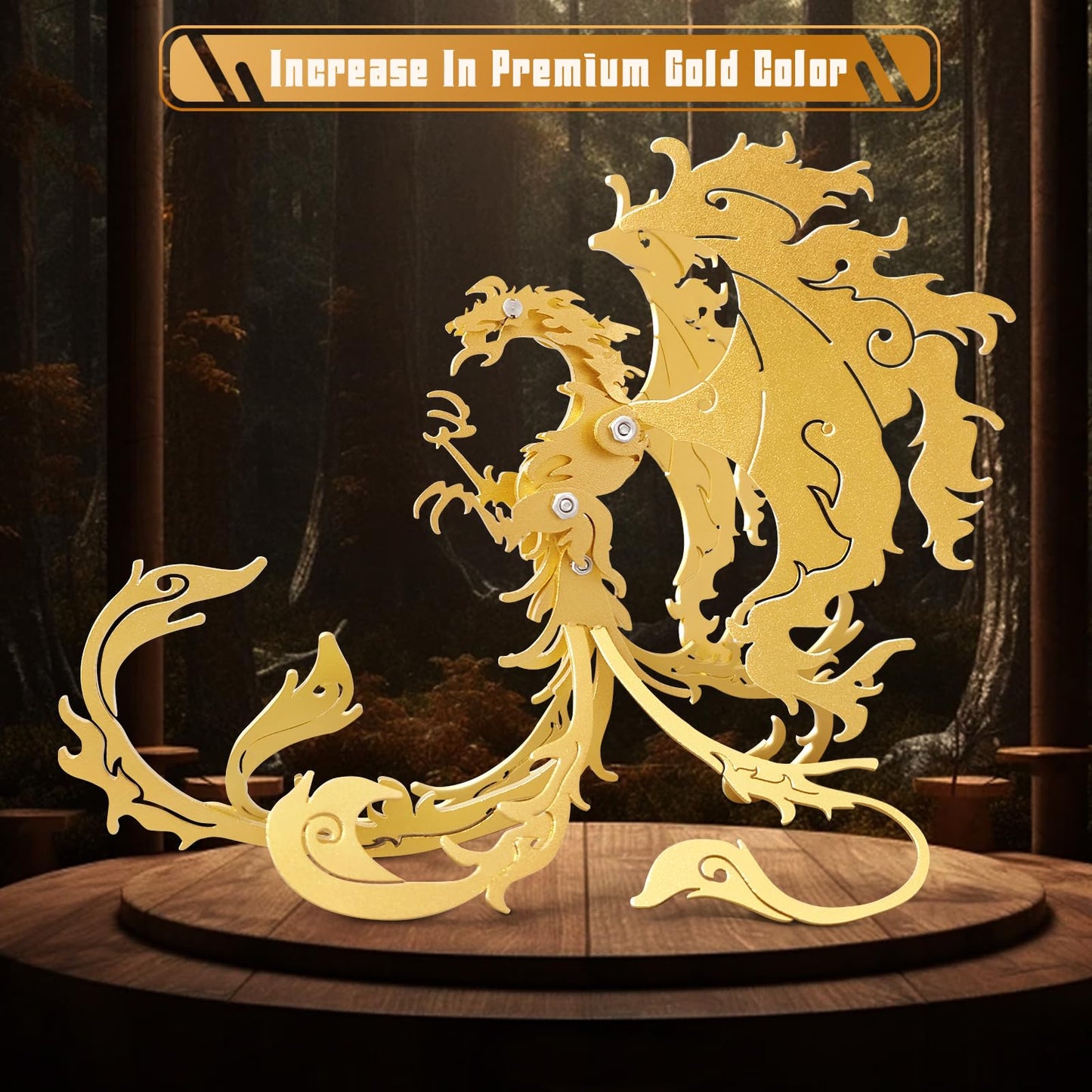 3D Metal Puzzles,3D Metal Puzzle for Adults,Mechanical Model Kit Gold Vermilion Bird,Steel 3D Puzzles Stainless Steel Ornaments for Adults Home Decor Art Craft Gifts Toys.
