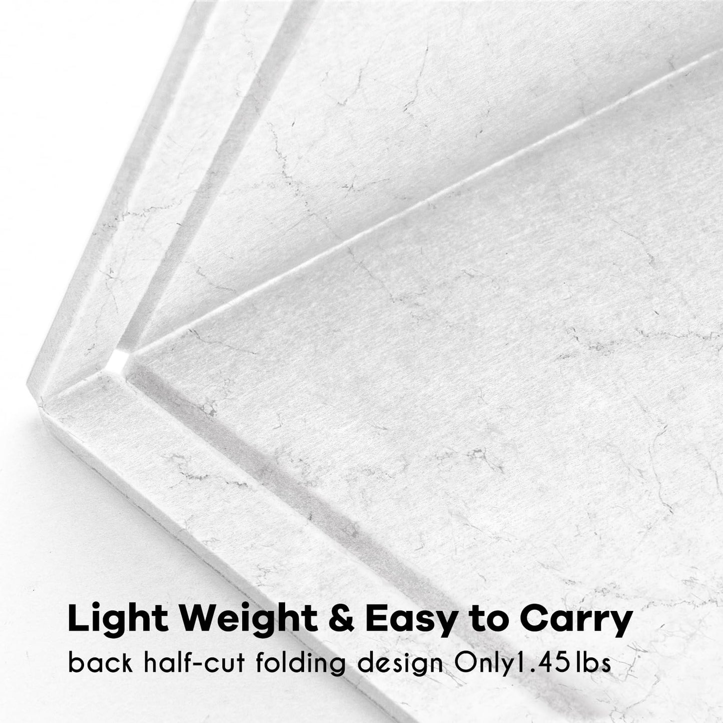Lightomorrow Bulletin Board, 36 x 24 inches Felt Board - Decorative Pin Board, Cork Board Alternative for Wall, 3' x 2' Foldable Self-Adhesive Vision Board with 20 Pushpins - Marble White