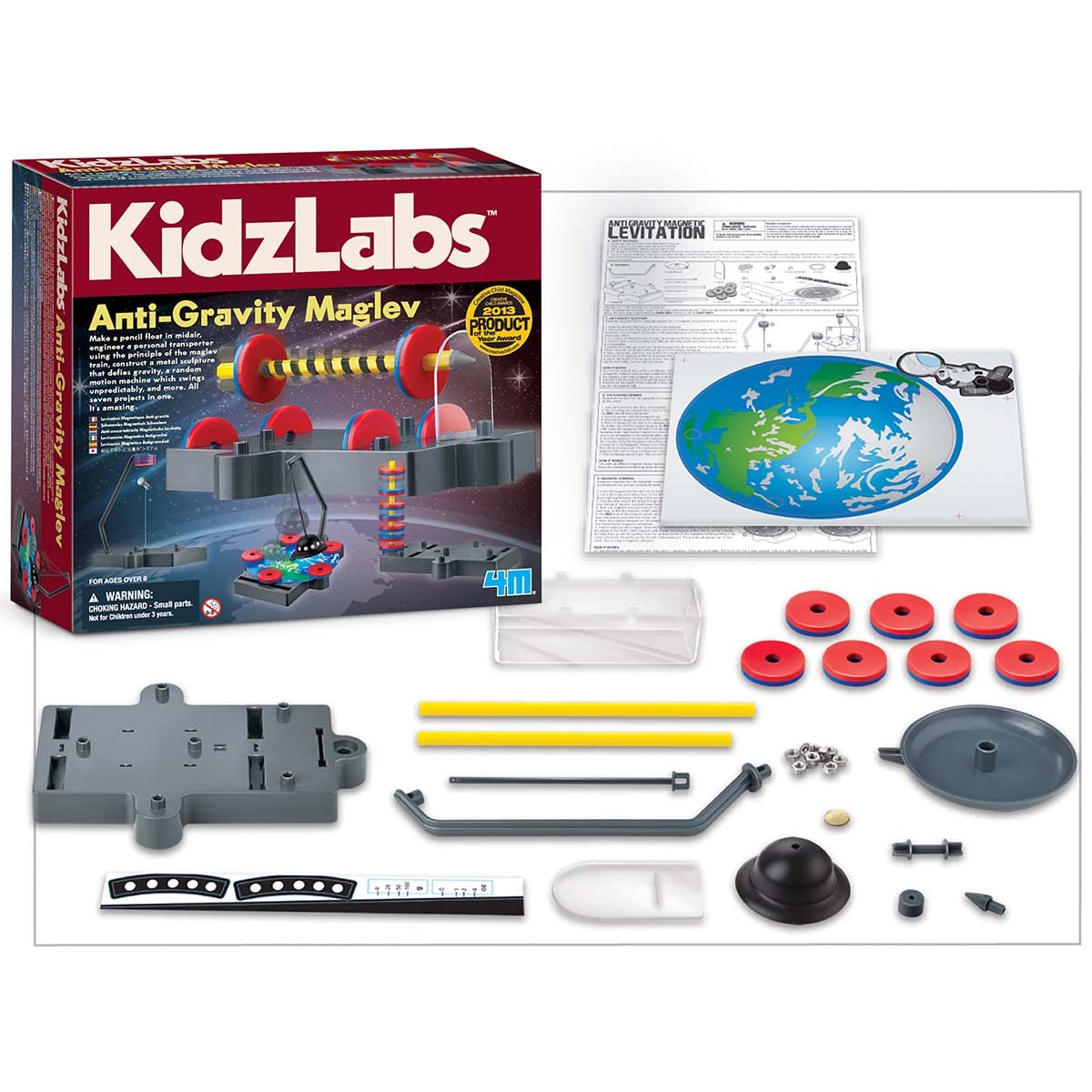4M Kidzlabs Anti Gravity Magnetic Levitation Science Kit - Maglev Physics Stem Toys Educational Gift for Kids & Teens, Girls & Boys (3686)