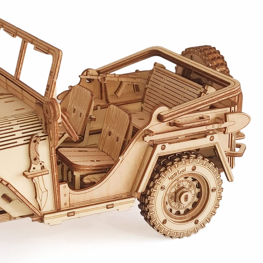 3D Wooden Puzzle - Wood Crafts Mechanical Off-Road Vehicle Building Model Kits - Wooden STEM DIY Brain Teaser Puzzle - Off-Road Vehicle 3D Puzzle Birthday Gifts Christmas