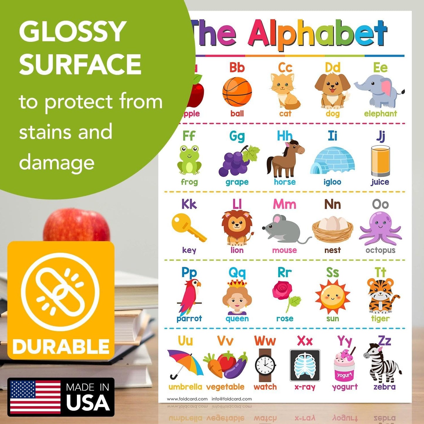 Subtraction Math Educational Charts for Preschool to Gradeschool – Bright Colorful Visual/Learning Aid Poster for Classroom or Home | Printed on Glossy Durable Cardstock | 11" x 17" | 5 per Pack