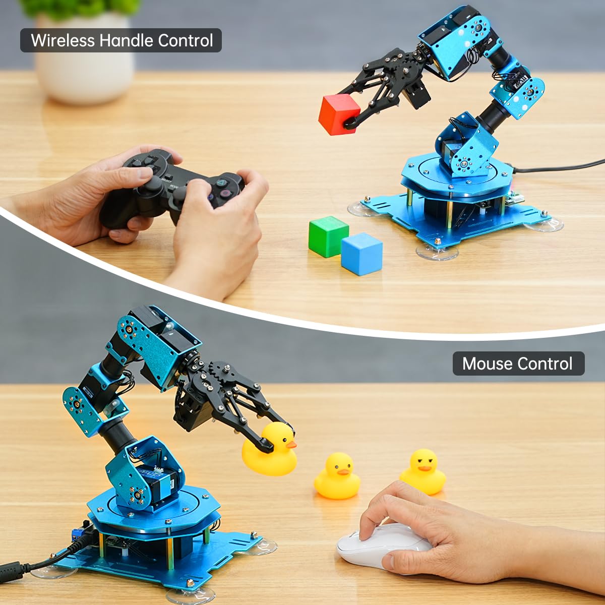 LewanSoul Robotic Arm for Arduino Coding Programming 6DOF STEM Educational Building Robot Arm Kits, 6 AXIS Full Metal Robotic Arm Wireless Controller/PC/App/Mouse Control (Assembled)