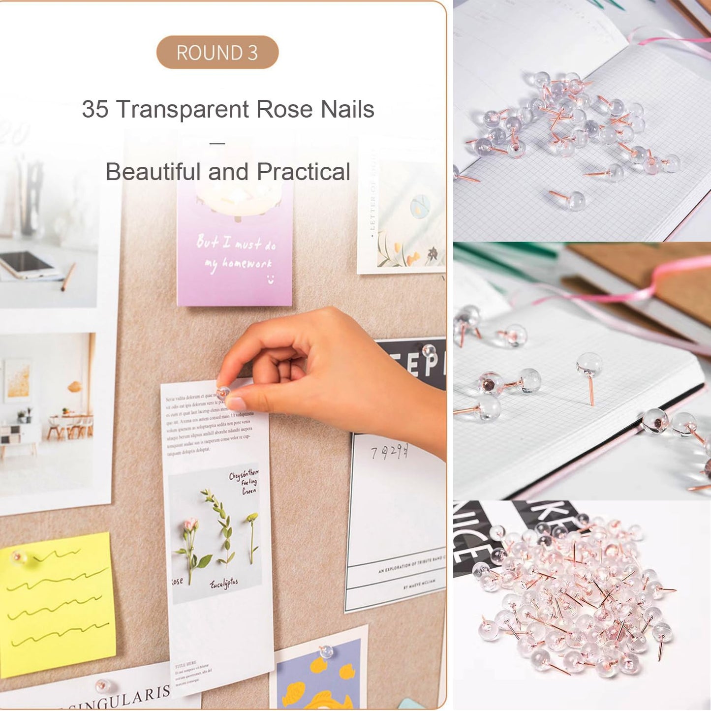 Foldable Large Bulletin Board, 72x48 Inches Cork Board Alternative, Large Felt Board Decorative Pin Board for Wall, Foldable Photo Board Self-Adhesive Vision Board with 36 Pushpins Khaki