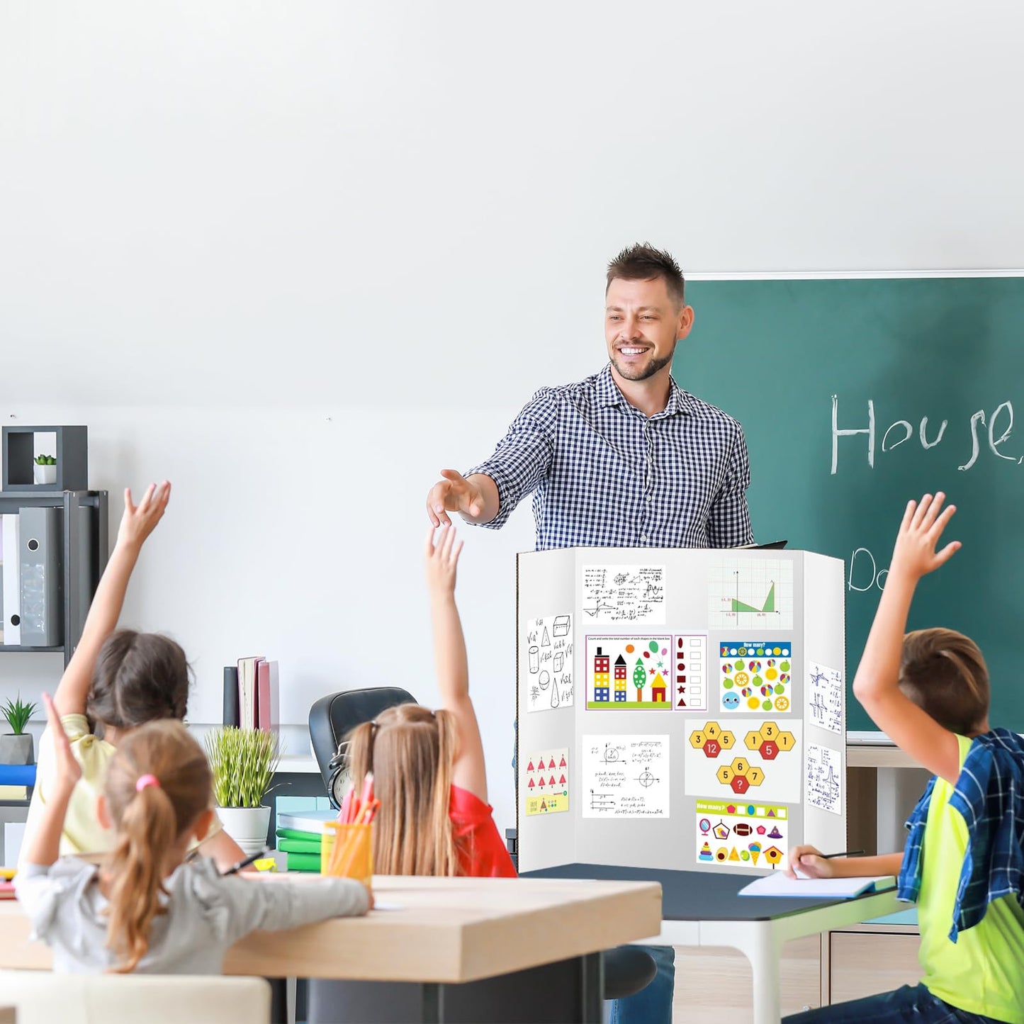10 Pack Trifold Poster Board 48" X 36", IKAYAS Double Sided White Tri-fold Poster Boards, Science Fair Display Boards Presentation Boards for Mounting, Art, Display, Projects Classroom Supplies