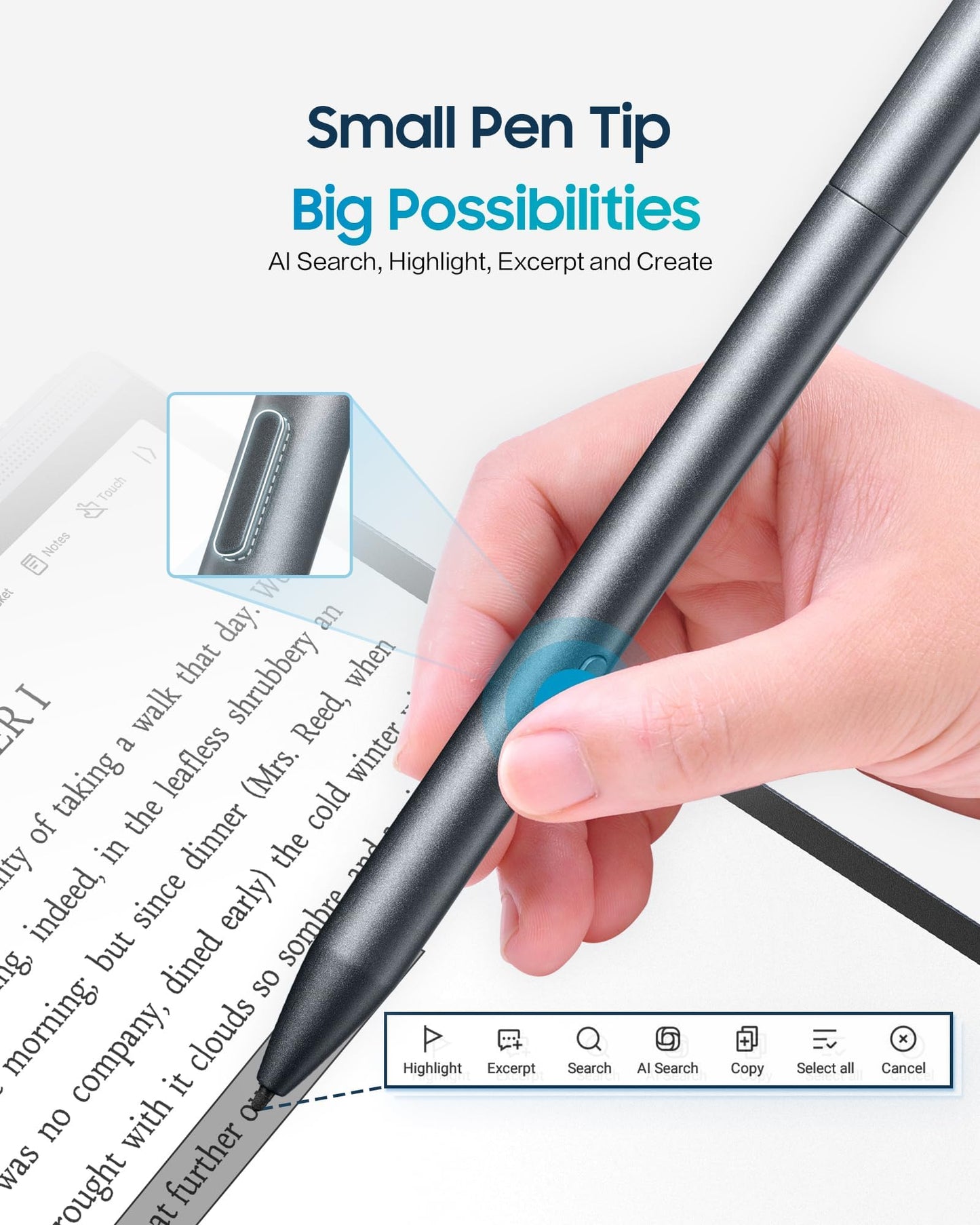 iFLYTEK AINOTE Air 2 Bundle – 8.2" E Ink AI Note-taking Tablet with Stylus, 4096 Pressure Levels, Digital Notebook with Voice-to-Text Transcription, Multi-languages Support, Ideal for Meetings & Study
