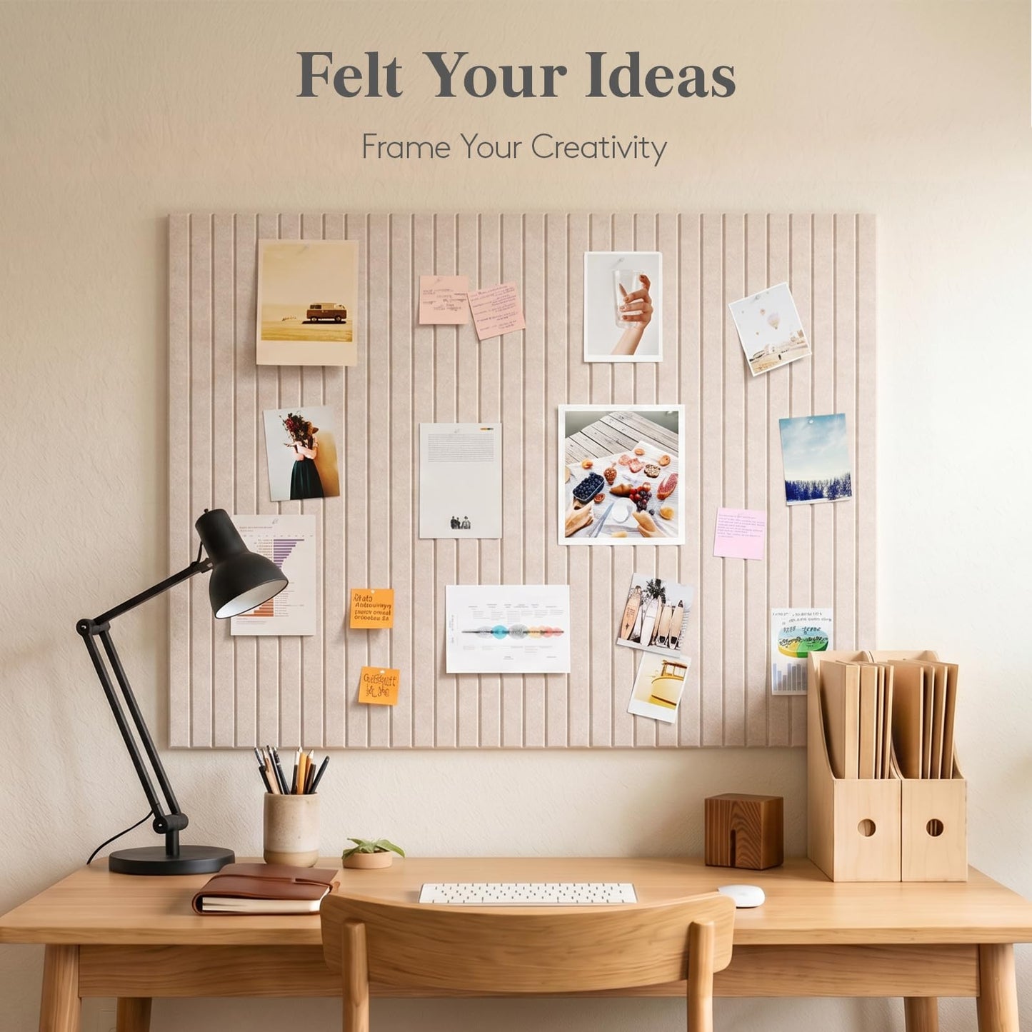 Lifewit Felt Slatted Bulletin Board, 12 Pack Self-Adhesive Panel, 48"x 36" Total Size, Cork Board Alternative, Pin Message Board with 30 Pushpins for Room and Office Decor, Home, Dorm, Purple