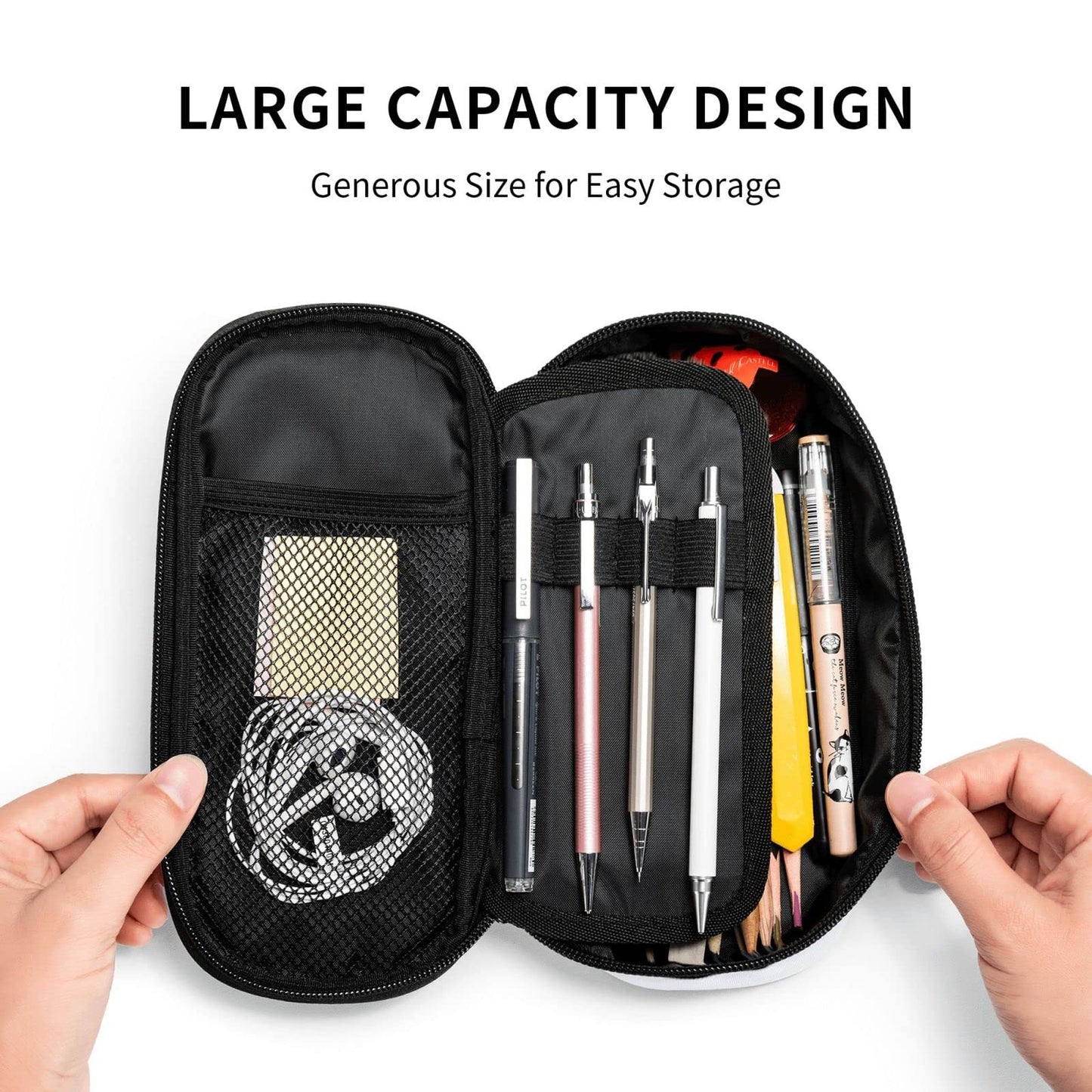 Geoocii Vintage Car Large Capacity Pencil Case Organizer Pencil Pouch Stationery With Zipper School Supplies Pencil Bag For Girls Boys Teens Adult Office