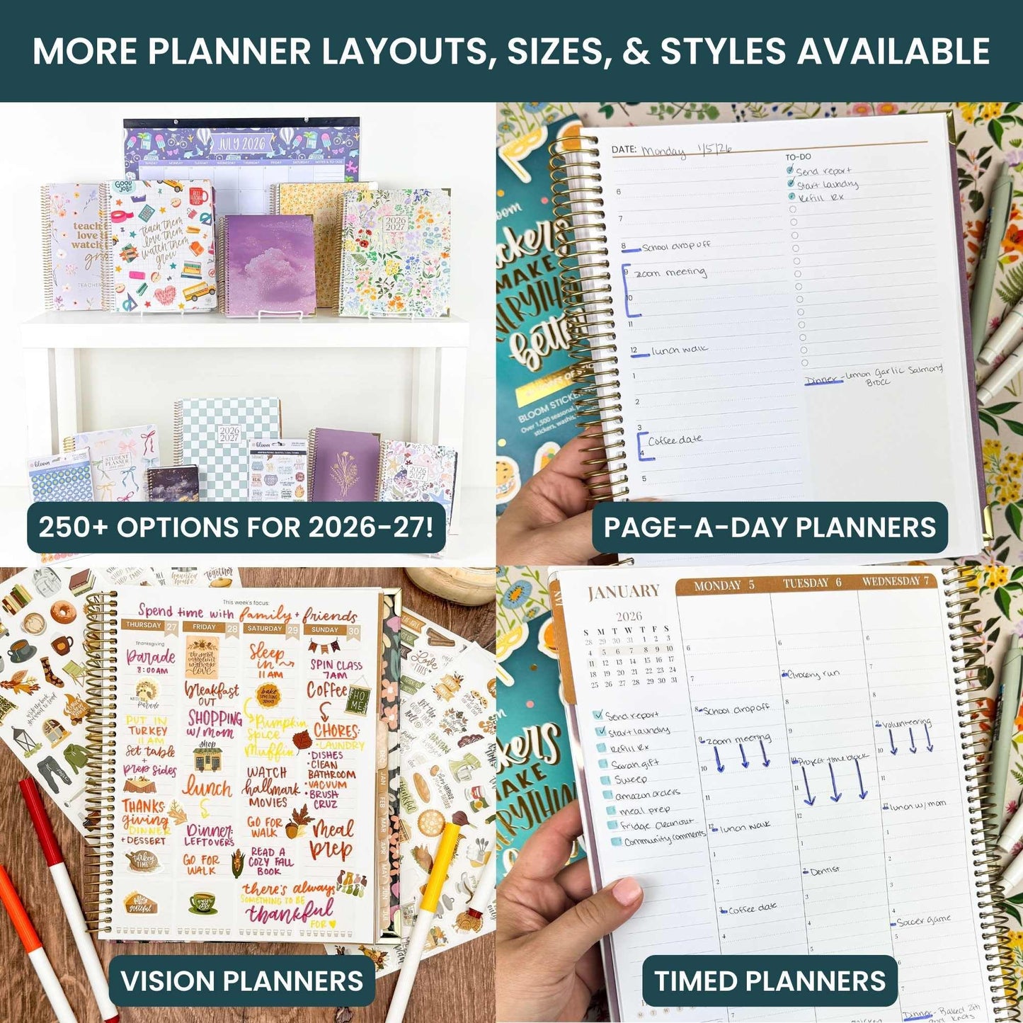 bloom daily planners 2026-2027 Planner - Academic Year (July 2026 - July 2027) Monthly & Weekly Soft Cover Planner for Women - 13 Month Inspirational Agenda Book with Stickers - 5.5" x 8.25" - Blooming Wildly
