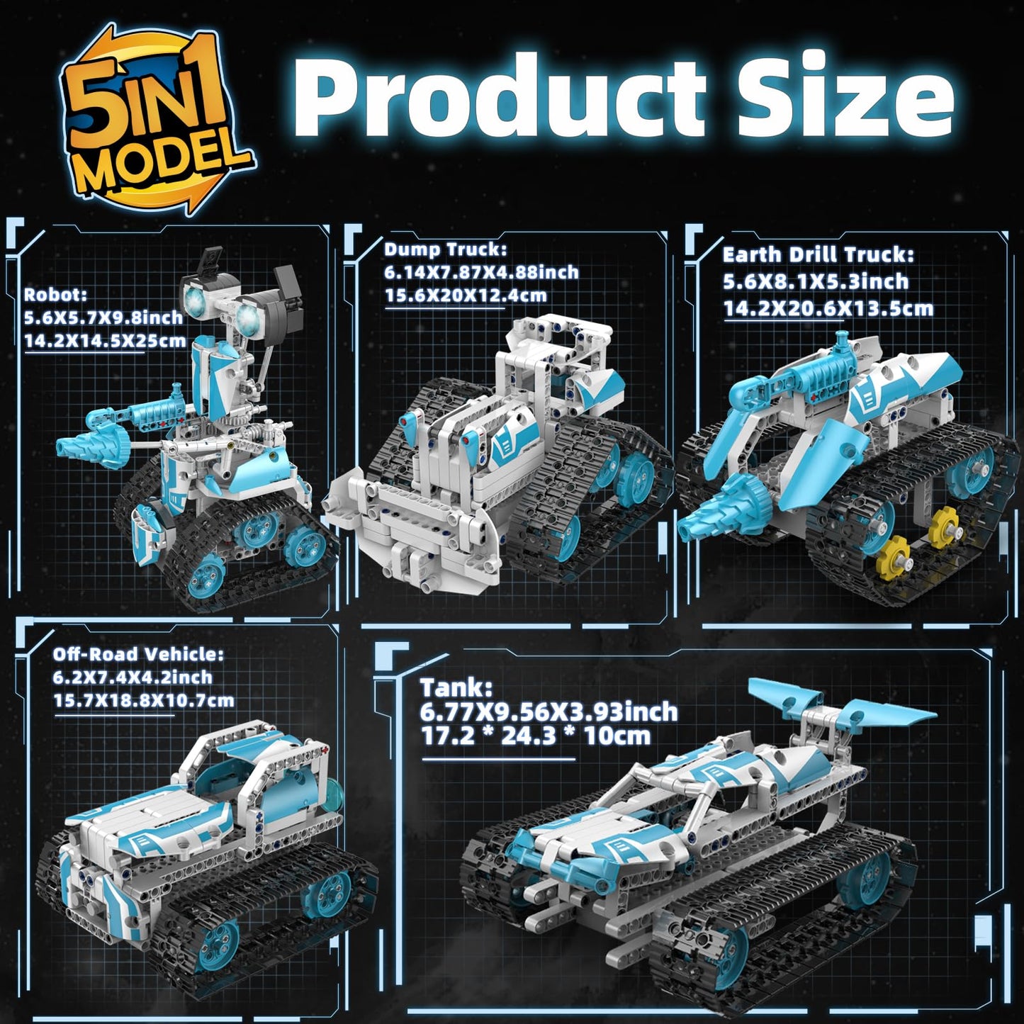 Suplanet STEM Robot for Kids Ages 8-14, 5-in-1 Remote Control and APP Programmable Robot Toys - 720 Pcs DIY Building Science Educational Kit, Building Block Birthday Present for Teen Boys Girls