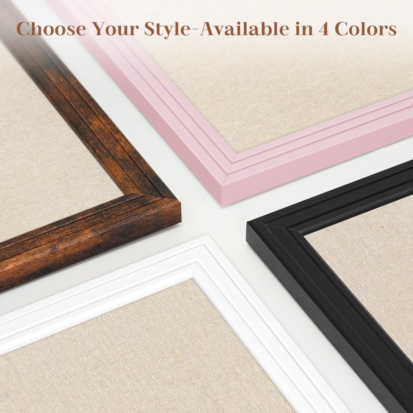 DOLLAR BOSS Linen Bulletin Board 36" x 24", Decorative Cork Boards for Walls with White Wood Frame, Premium Fabric Pin Board for Office, Home & School Room Decor, White