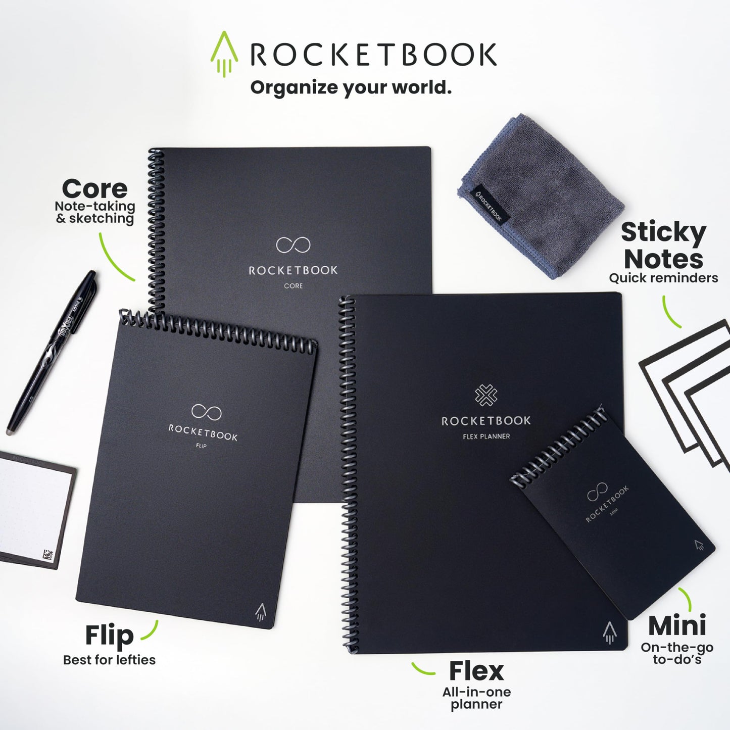 Rocketbook Core Reusable Smart Notebook, Lined Pages For School, Work and Creative Projects, Letter Size 8.5x11, Teal - Premium