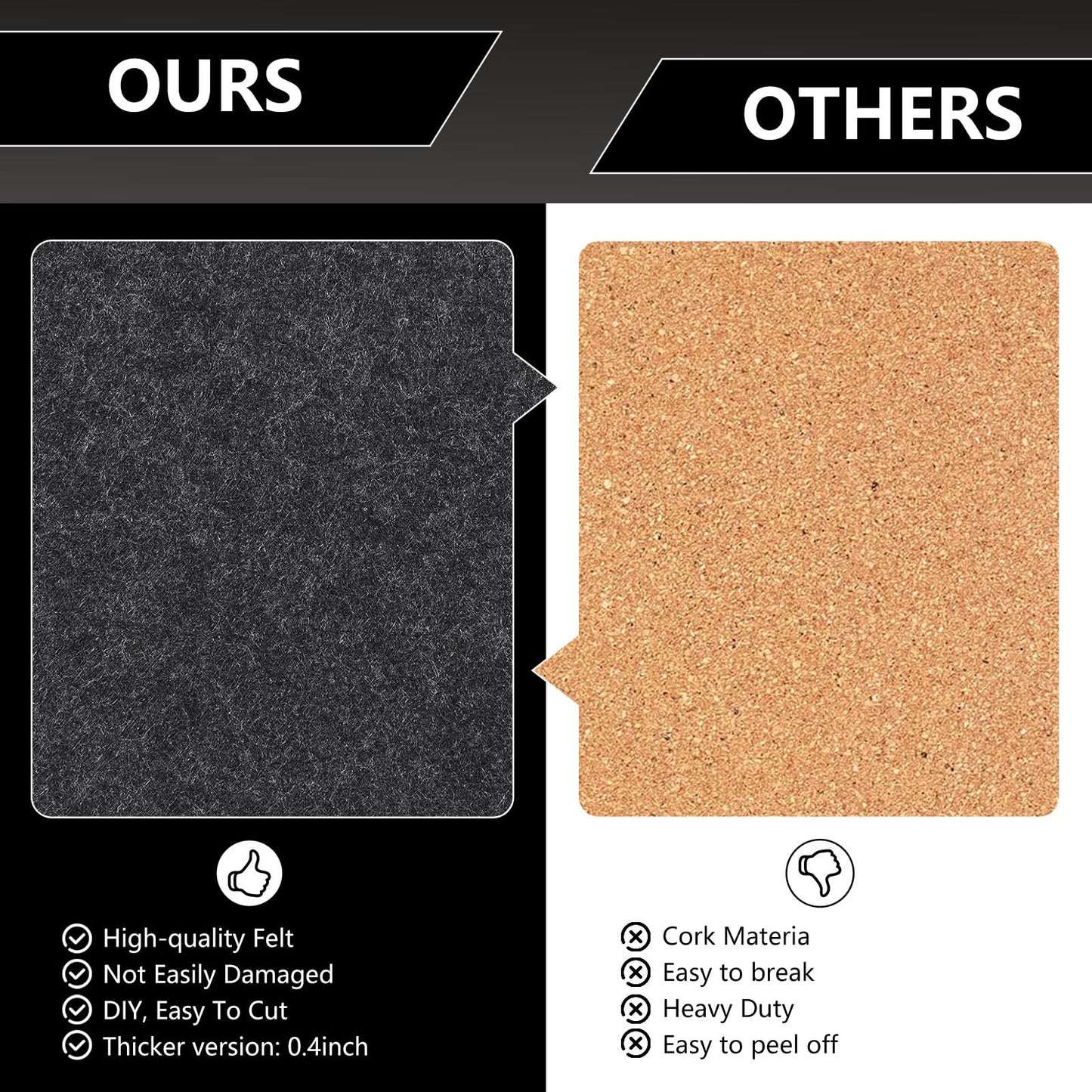 8 Packs Light Gray Hexagon Felt Pin Board, 12" Bulletin Board with 30 Push Pins, Felt Board for Home Kitchen Office Decor, Self-Adhesive Corkboard Tiles for Walls School Message Photos Memos