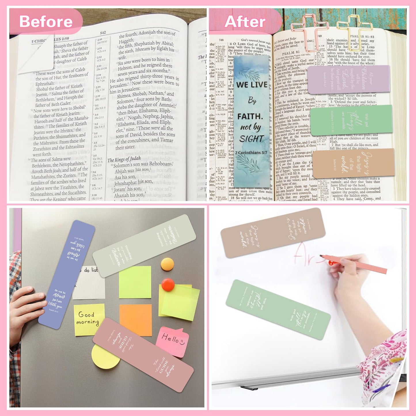 HRFGWDD Bible Study Supplies Kit for Women 76PCS Bible Journaling Kit with Bible Tabs for Women,Bible Highlighters and Pens, Bookmark, Stationary Gift Set for Christian Girls