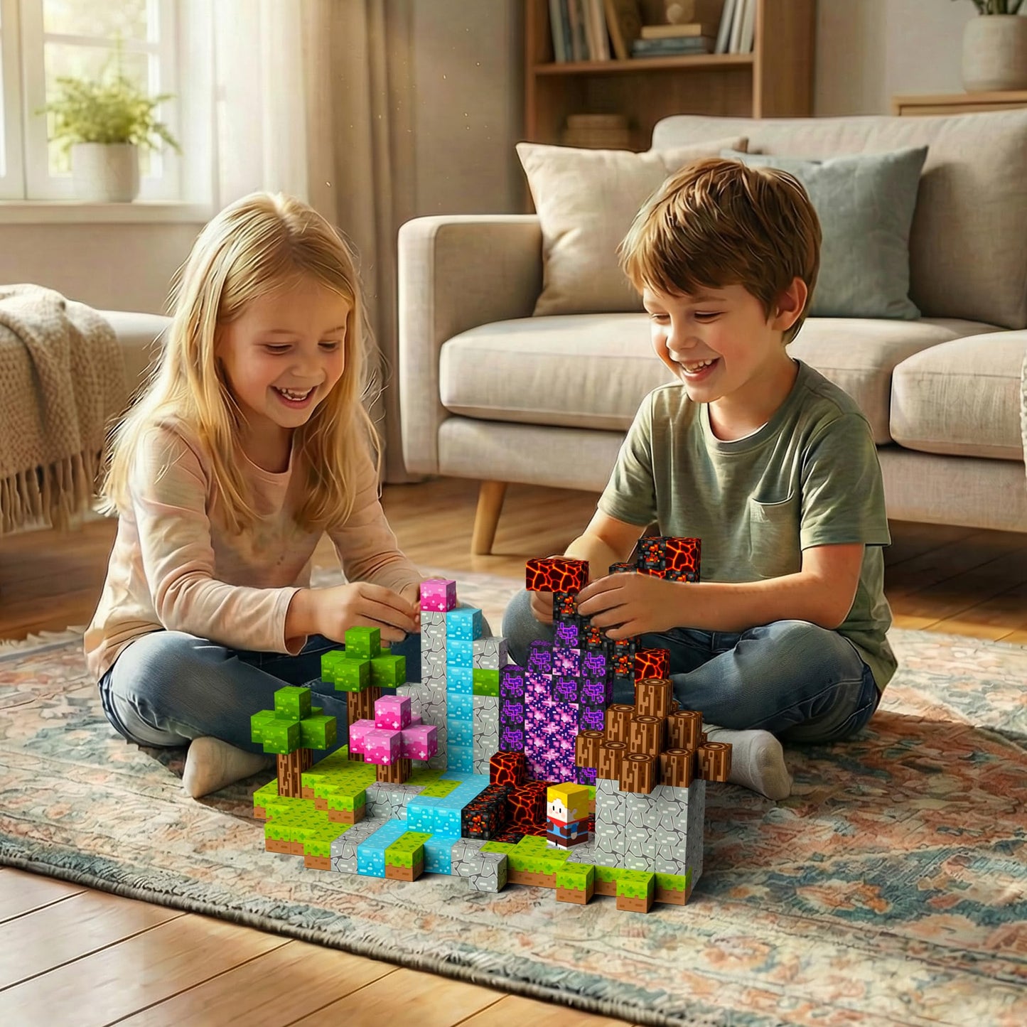 Petenjoy 200PCS Magnetic Blocks - Magnetic Building Blocks, Magnet Blocks Cubes, STEM Learning Sensory Magnet Toy for Kids Ages 3 4 5 6 7 8 9 10 11, Birthday Gifts for Boys and Girls