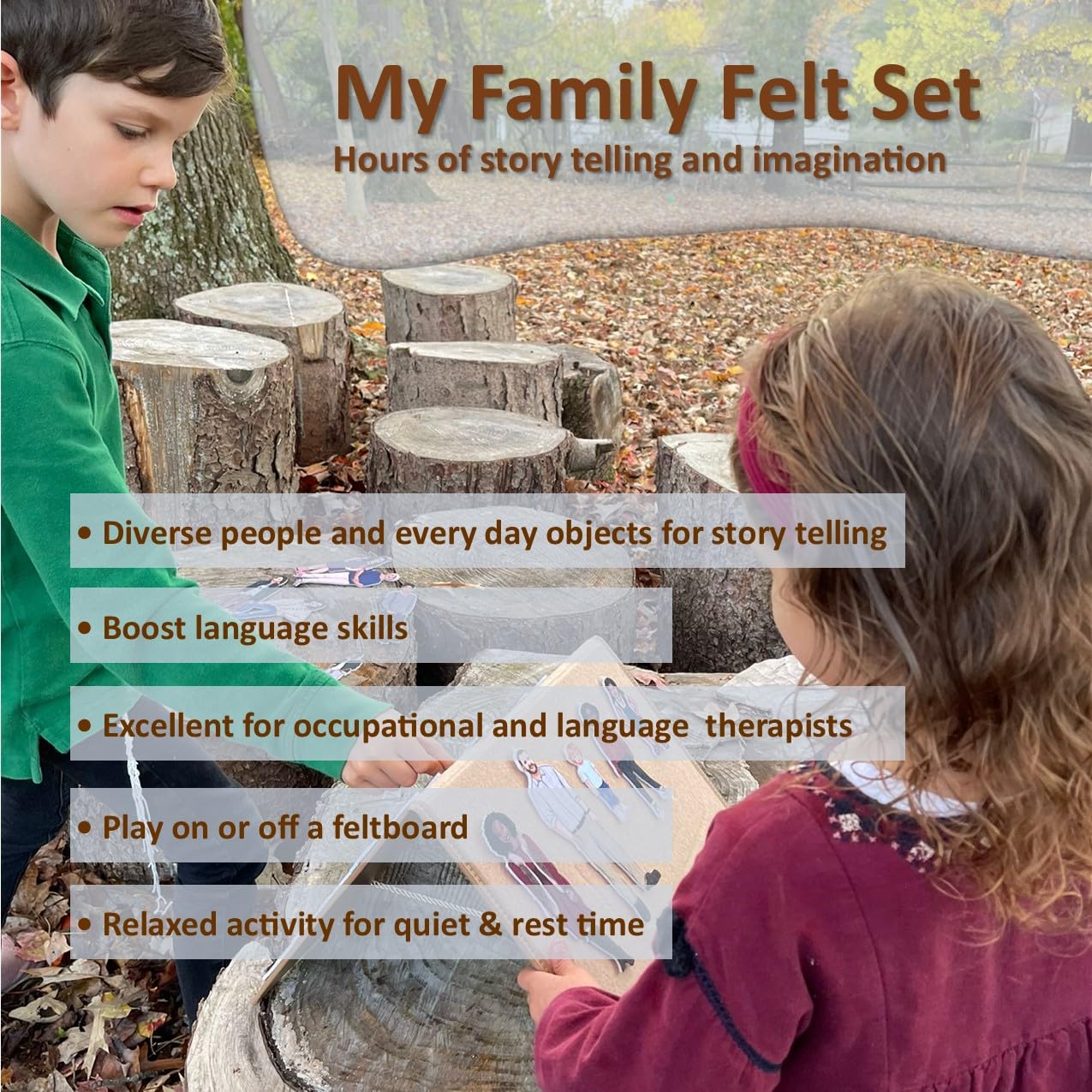 My Felt Story - My Multicultural Family Felt Set, 62 Precut Felt Pieces, for Social Stories and Learning