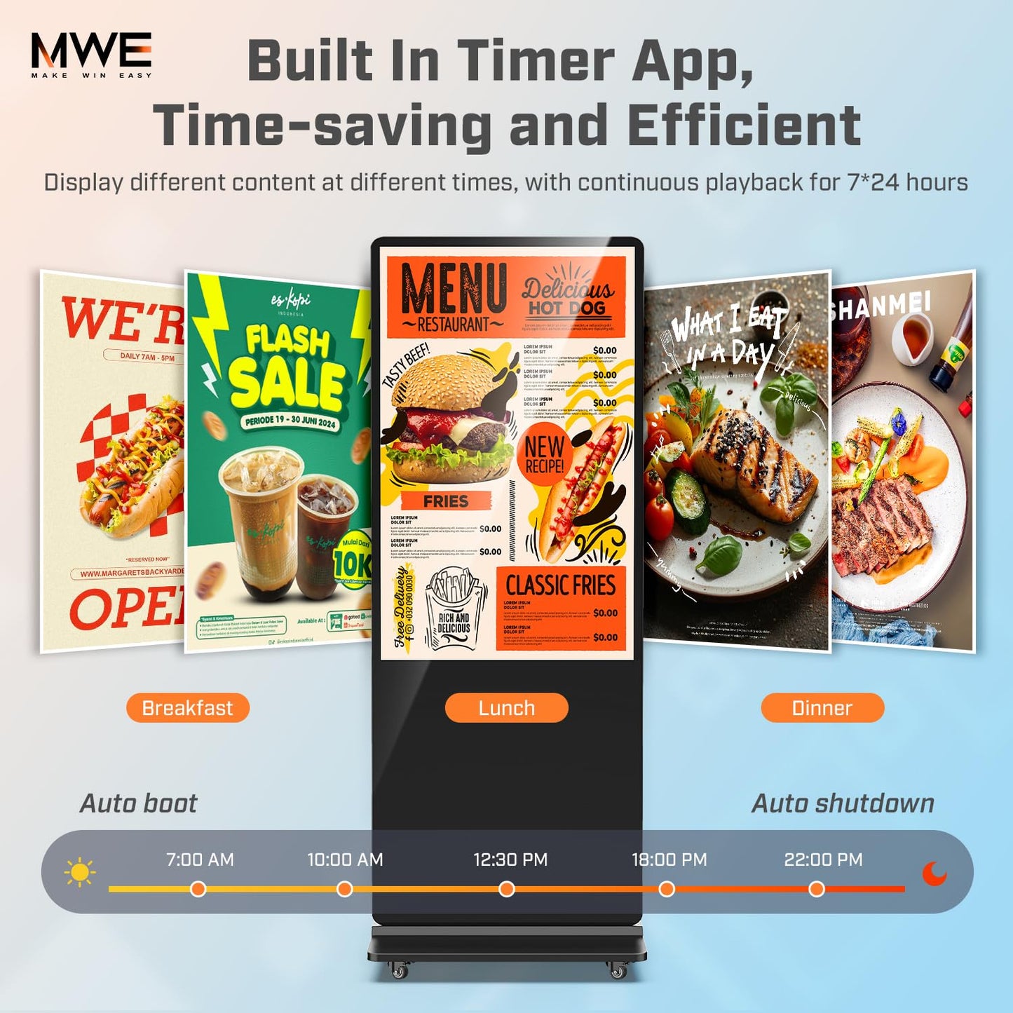 QIXZOCV MWE 49 Inch Indoor Digital Signage Touchscreen Kiosk Floor Standing Advertising Display LCD Totem Interactive Display Poster Android System with Auto Media Player