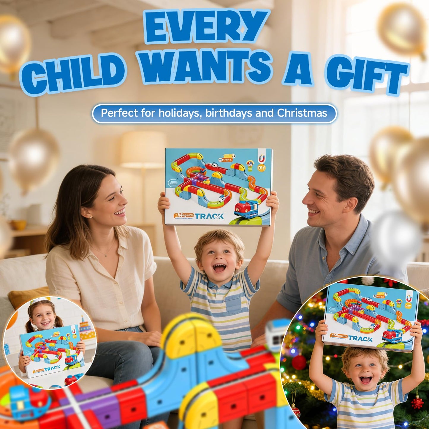 Electric Magnetic Train Toys Set- Flexible Race Track for Kids 3 4 5 6 7 8,stem Gravity Magnetic Roller Car Track for Toddlers,3D Infinity Cube Track Learning Gift Anti-Gravity Design,141 Pcs/2 car