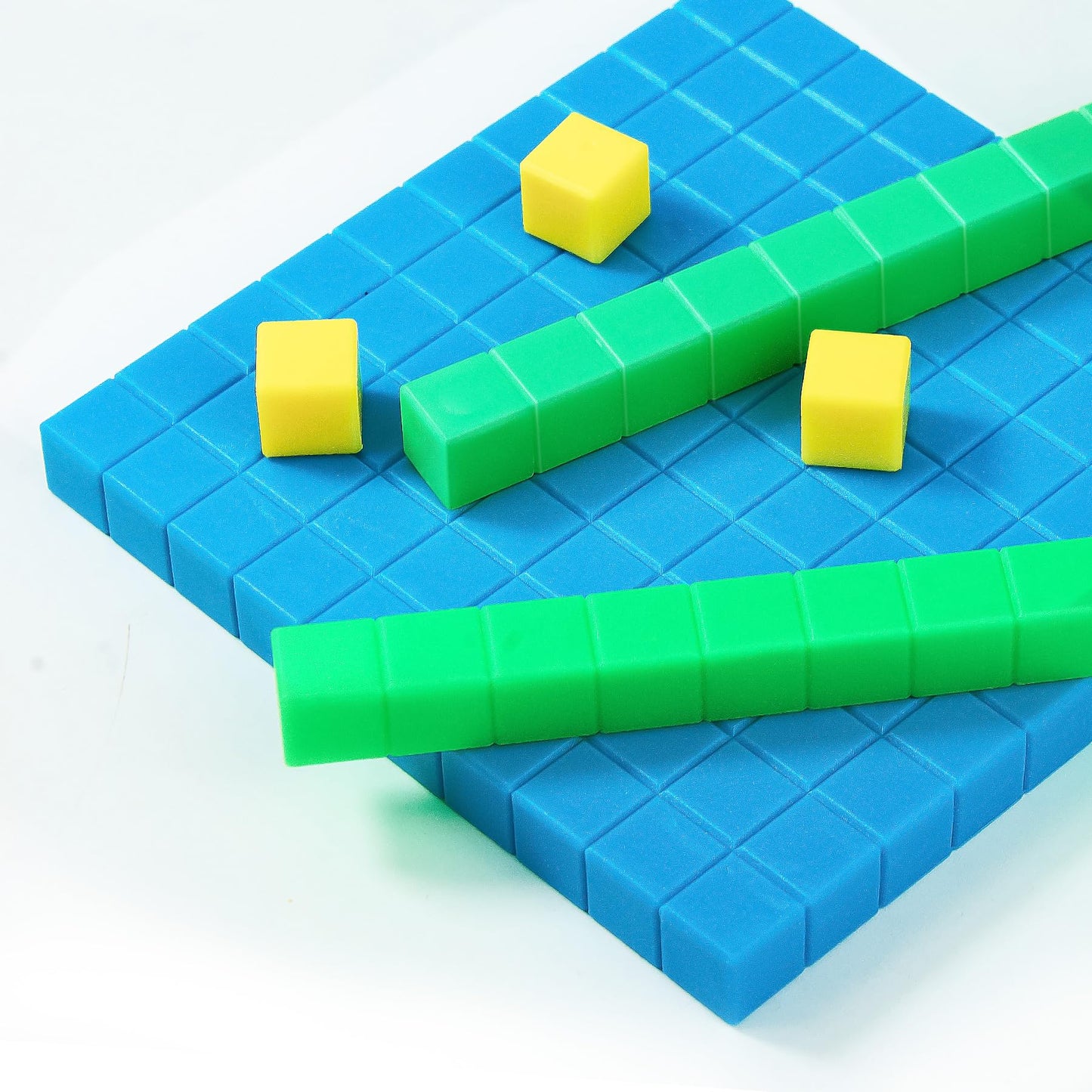 XYGROOW Math Manipulatives for Kids Aged 3+.Base Ten Blocks with Place Value Chart - Plastic Math Cubes to Help Educate Kindergarten Teachers.133 PCS