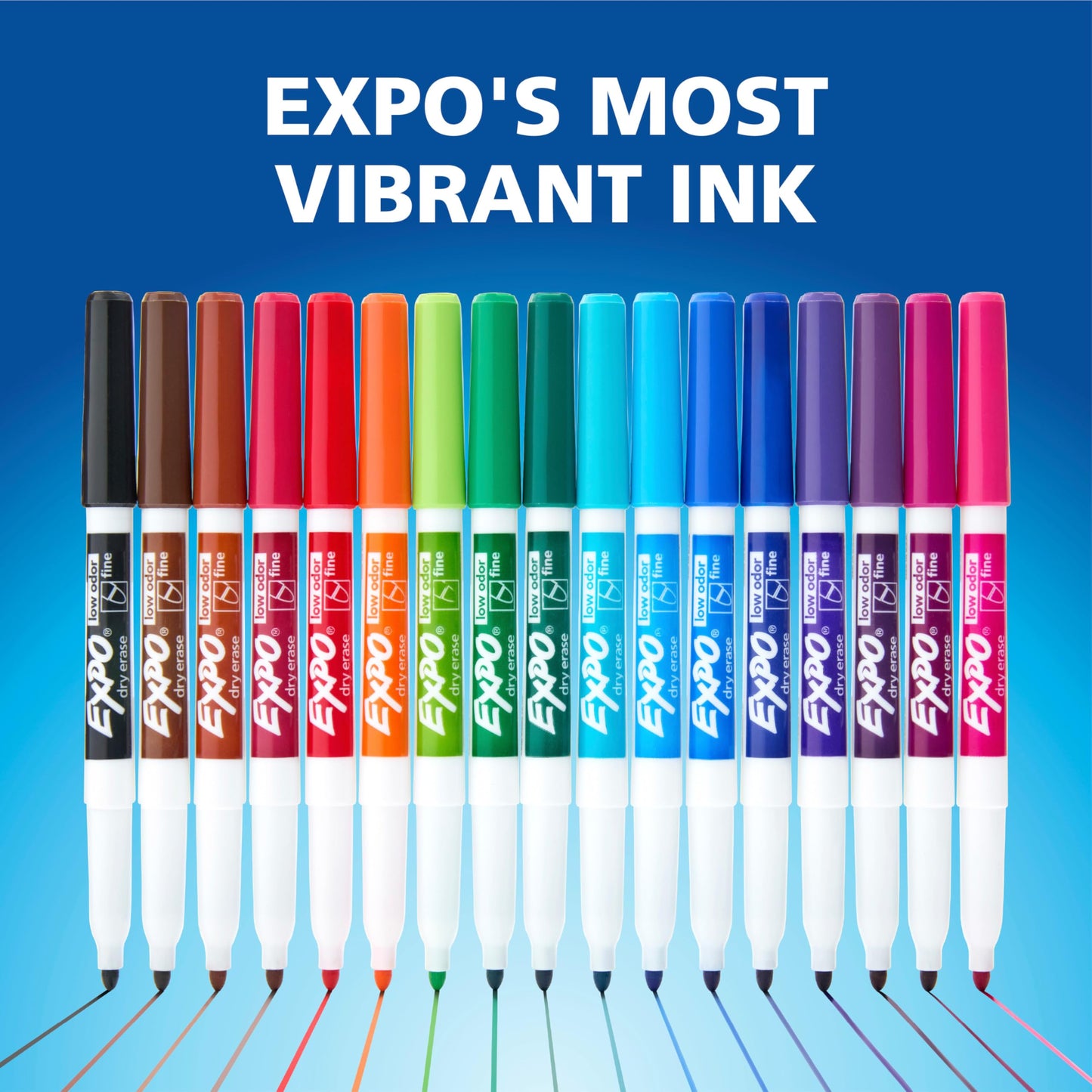 EXPO Dry Erase Markers, Low Odor Ink, Black, Fine Tip, 36 Count - Easily Erases, Ideal for Classroom, Home, Office, Back to School, Teacher Supplies, Pack of 6