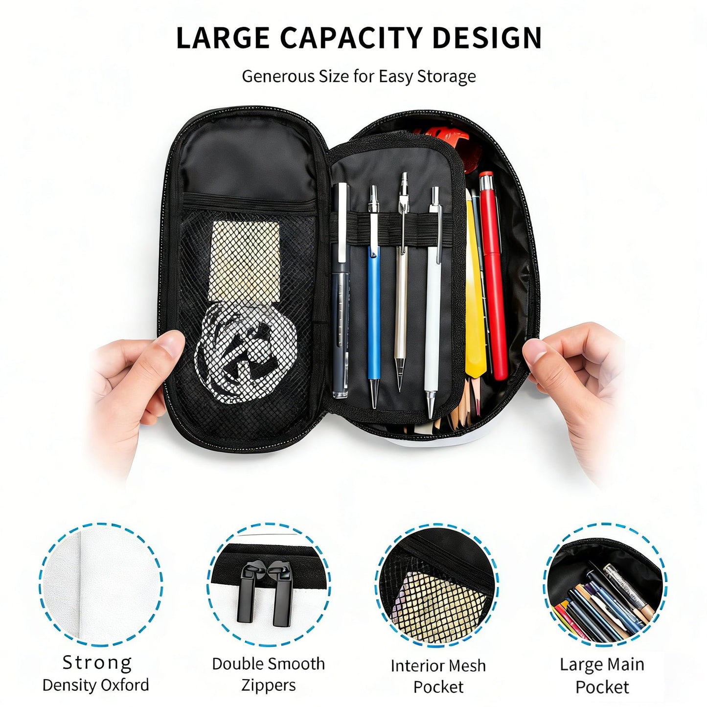 Droerfes Baseball Pencil Case Pencil Pouch Large Capacity Pen Bag School Office Organizer Stationery Storage Box For Girls Boys Teen Kids