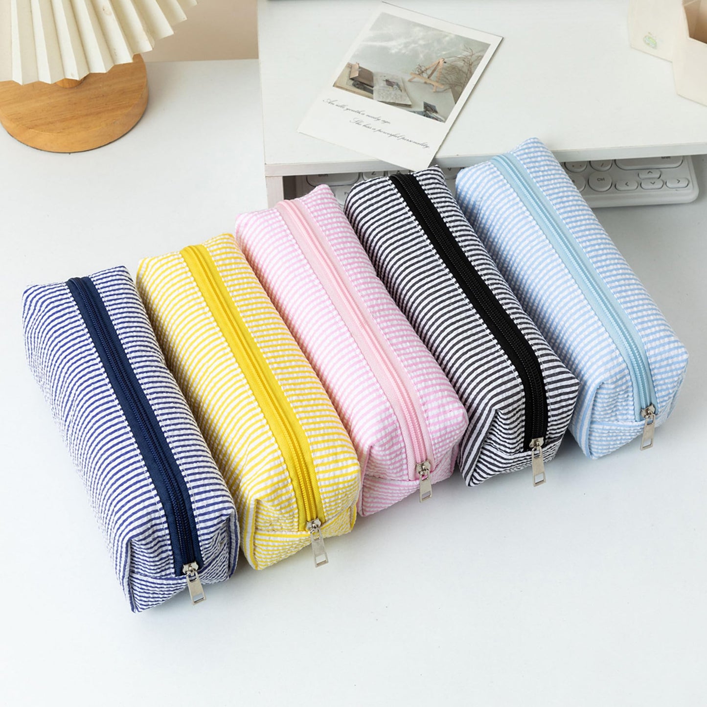 OZAOZ Cute Pencil Case Capacity Pencil Pouch Aesthetic Pen Bag Office Stationery Organizer Simple Sturdy Multifunctional Cosmetic Pouch (black)