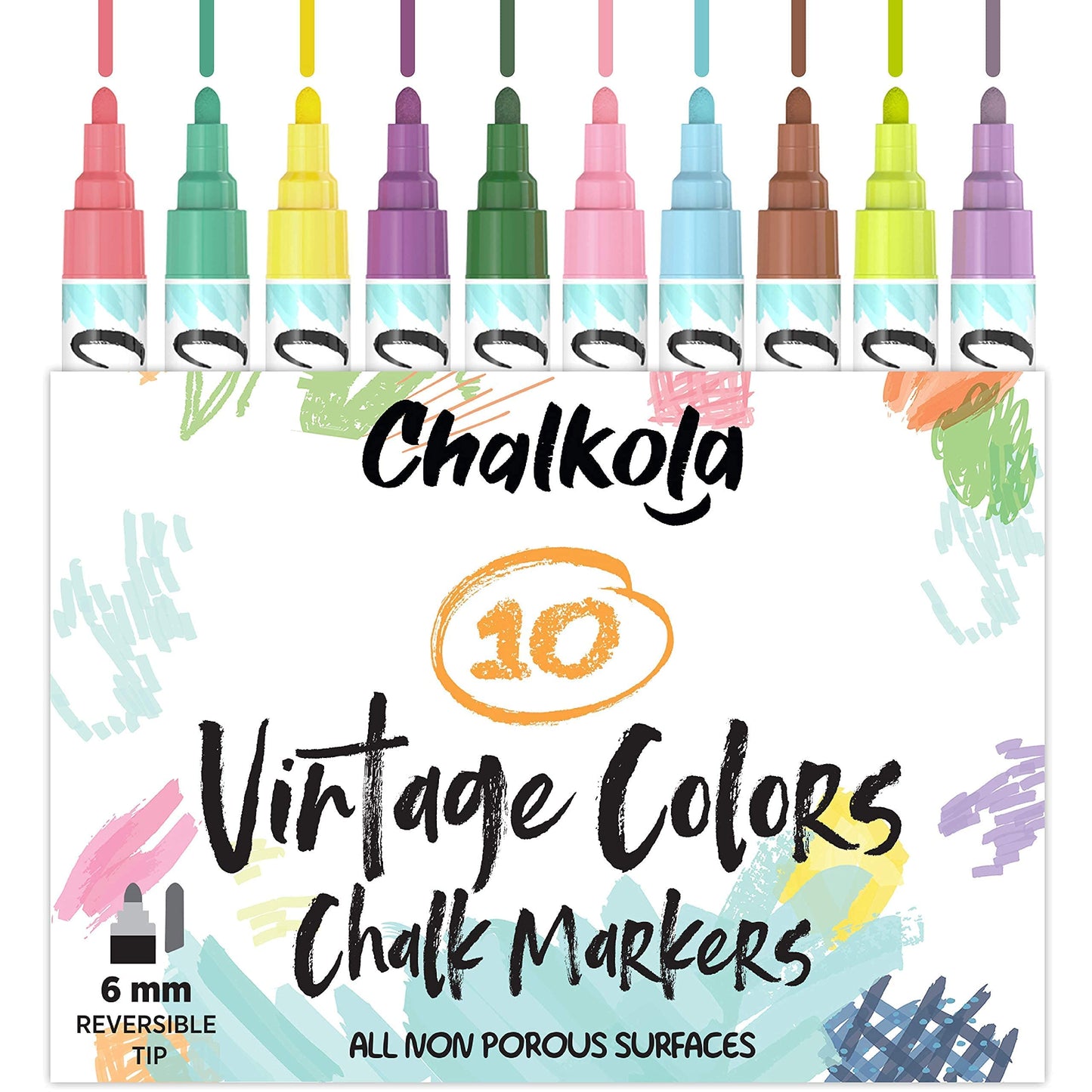 Chalkola 5 Black + 30 Patel, Neon 6mm + 10 Vintage 6mm Chalk Markers Bundle