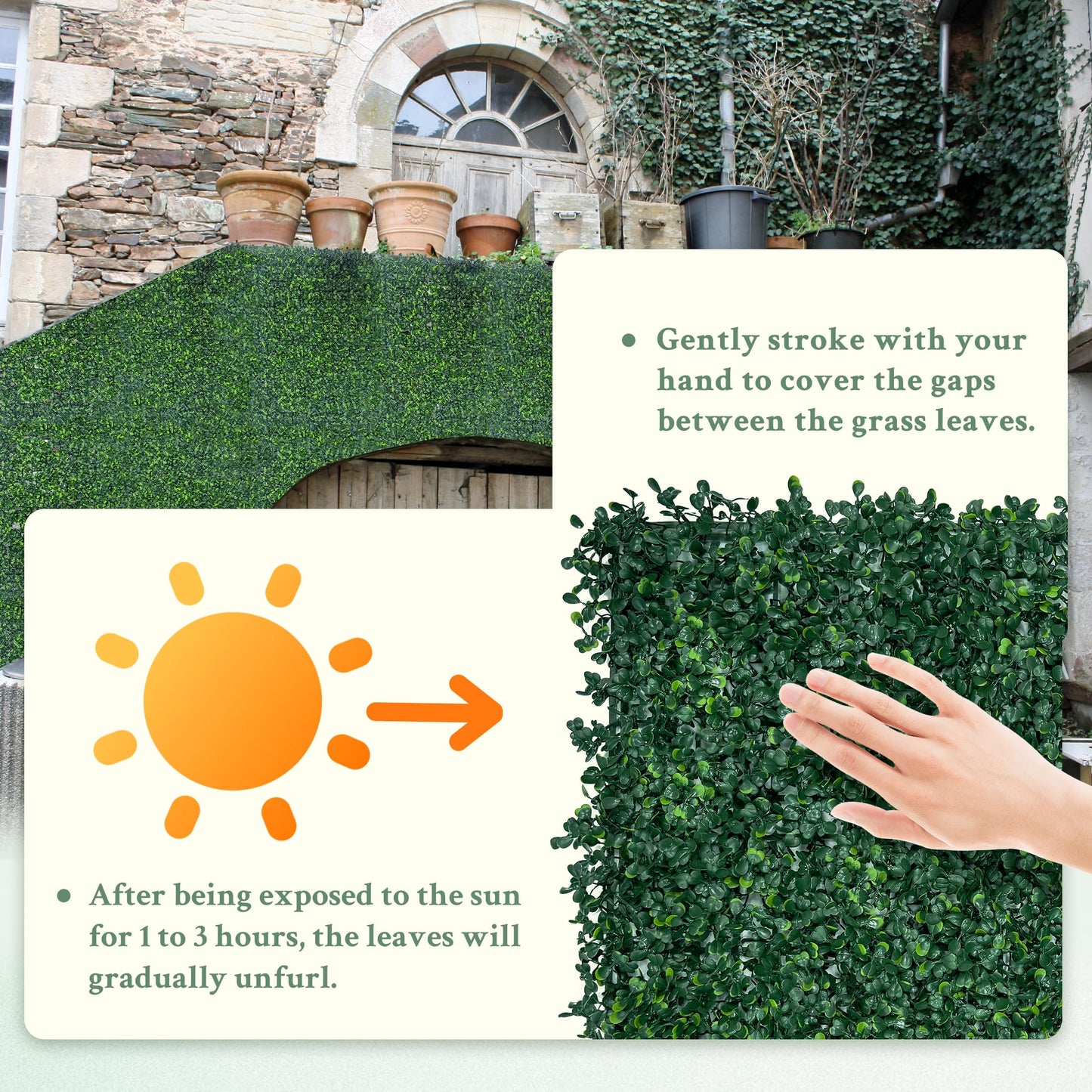 ODTORY Artificial Boxwood Wall Panels 20x20 inch 26Pcs, UV-Anti Faux Greenery Grass Hedge for Privacy Screen，Fake Ivy Plant Fence for Outdoor Garden, Backyard, Balcony, and Indoor Home Decoration