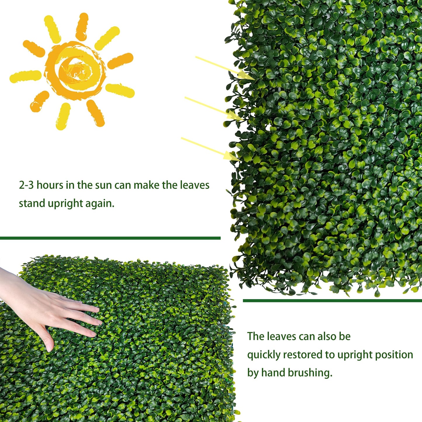 ODTORY Artificial Boxwood Roll Panels: 40 X 160 in(45 sqft) UV-Anti Artificial Ivy Privacy Fence Wall Screen for Indoor Outdoor Green Grass Wall Decor & Ivy Fence Covering Privacy